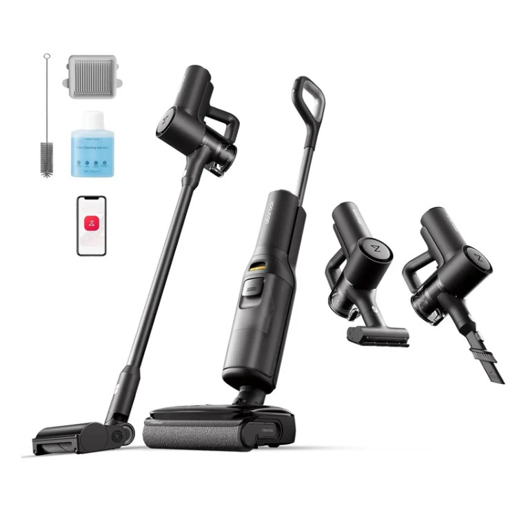 جارو شارژی عصایی روبوراک مدل A30 PRO STEAM COMBO با قدرت مکش 20000 پاسکال، قابلیت جارو دستی و تیکشی مرطوب همزمان، باتری لیتیومی 4000 میلیآمپر ساعت، سیستم فیلتراسیون چندمرحلهای و خشککن خودکار غلتکها