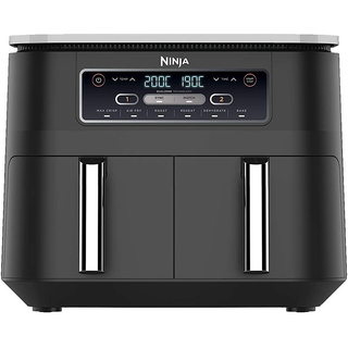 سرخکن نینجا مدل AF300(اروپا) دو سبد مستقل 3.8 لیتری، توان 2470 وات، فناوری DUAL ZONE، شش برنامه پخت شامل سرخکردن، کبابکردن، پخت، گرمکردن مجدد و خشککردن، قطعات قابل شستشو در ماشین ظرفشویی و پایه ضدلغزش