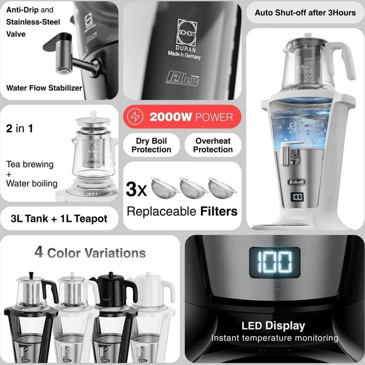 چای ساز روی هم فلر مدل TS390